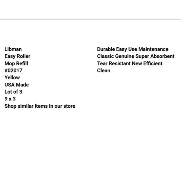 Lot 3 Libman Easy Roller Mop Refill 02017 Yellow USA Genuine Super Absorbent - Picture 3 of 6